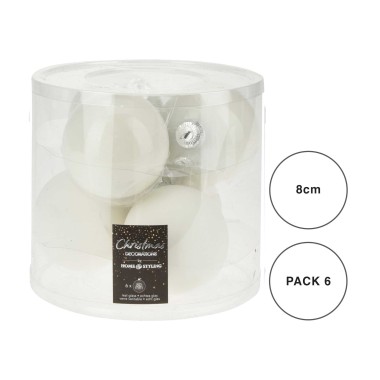 Bola Natal Branca 8CM Pack 6