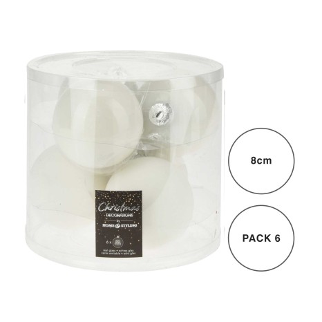Bola Natal Branca 8CM Pack 6 - Image product