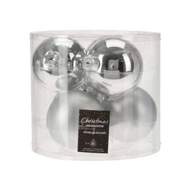 Bola Natal Prateada 8CM Pack 6