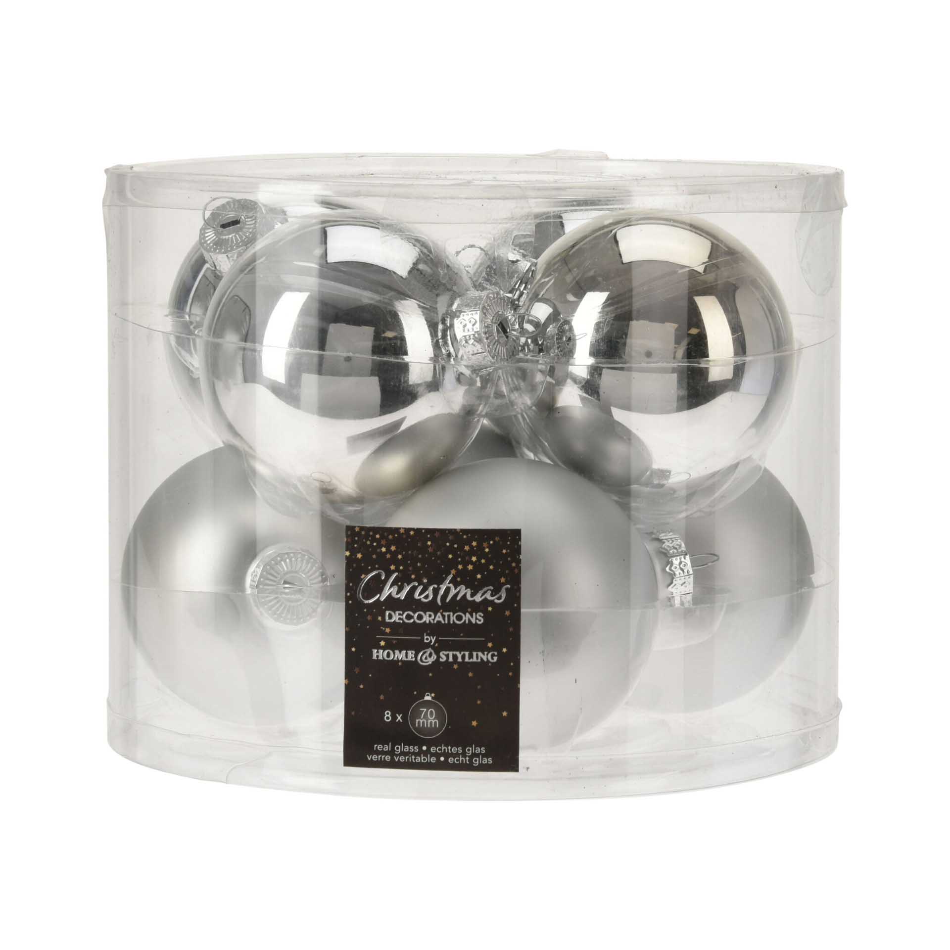 Bola Natal Prateada 7CM Pack 8