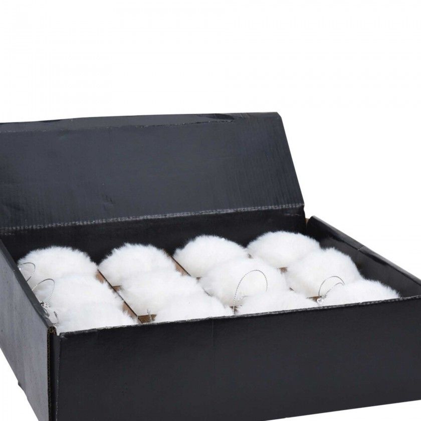 Bola Natal Pêlo Branco 12CM Bola Natal Pêlo Branco 12CM