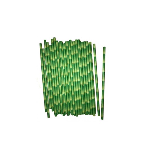 Palhinhas Papel Verde Pack 50 - Image product