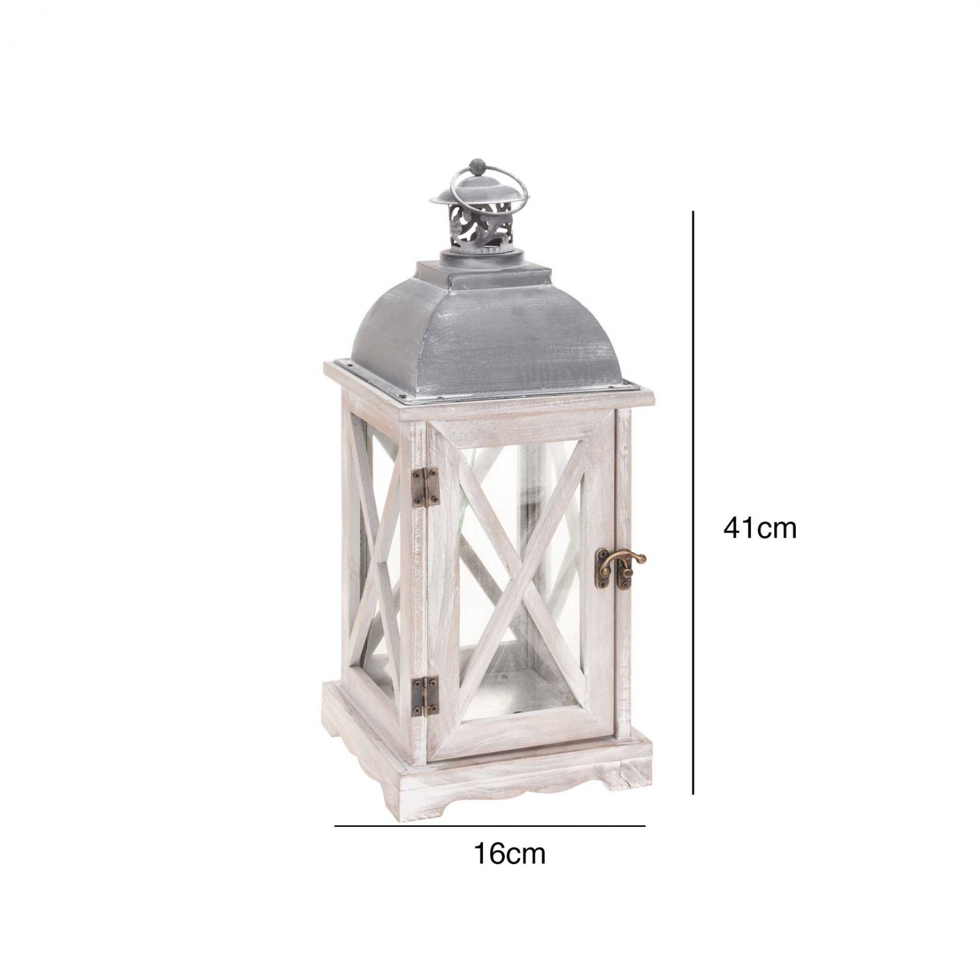 Lanterna Porta Velas Branco 41X16CM