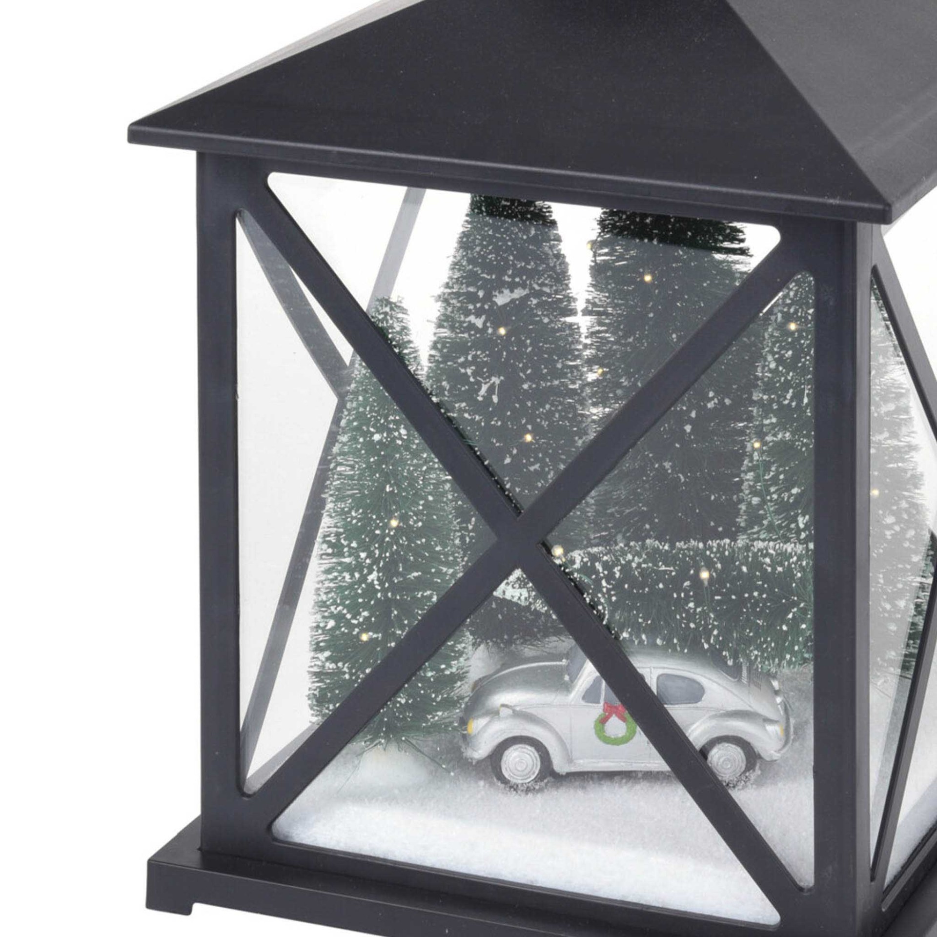 Lanterna Natal Com Led Preto 38CM
