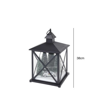 Lanterna Natal Com Led Preto 38CM