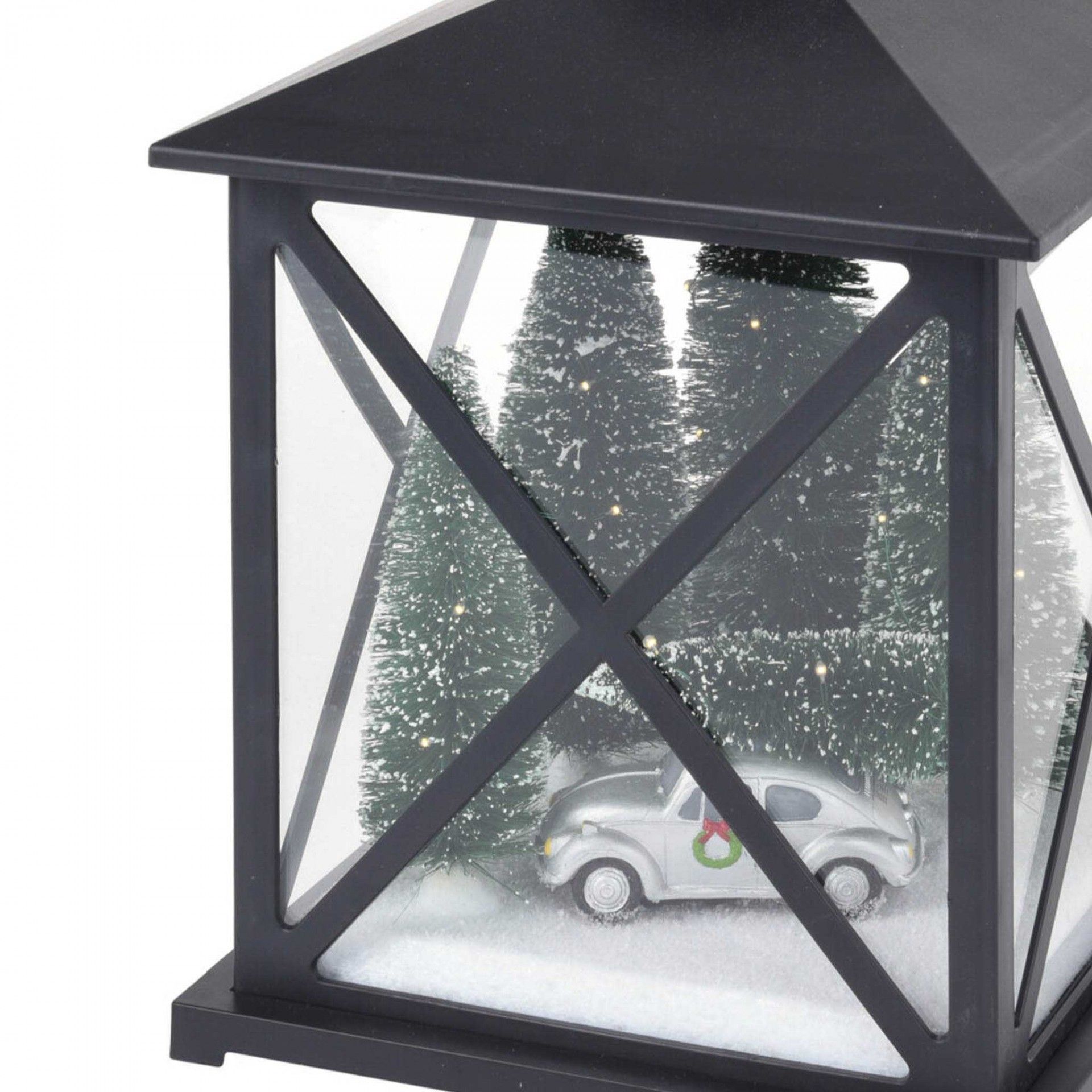 Lanterna Natal Com Led Preto 38CM