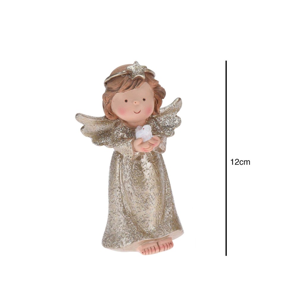 Anjo Decorativo Resina Dourado 12CM