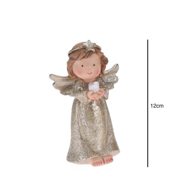 Anjo Decorativo Resina Dourado 12CM