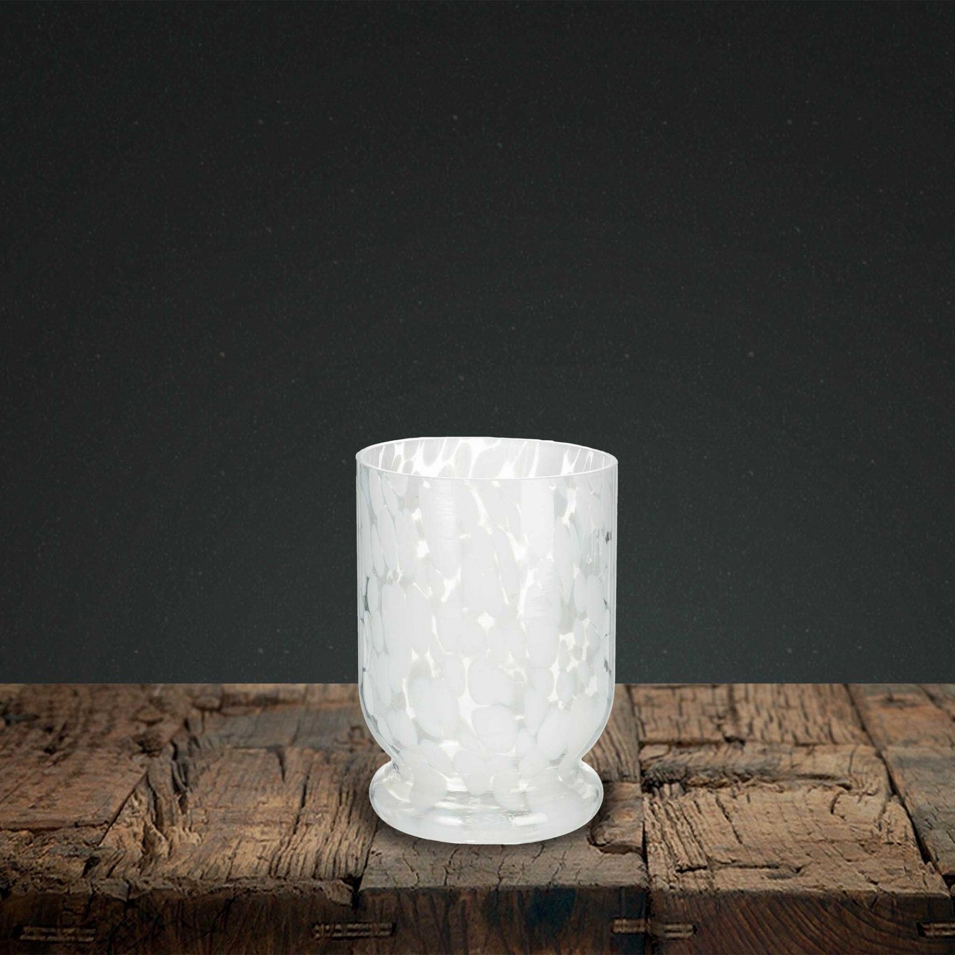 Porta Velas Vidro Branco Ø 11X15CM