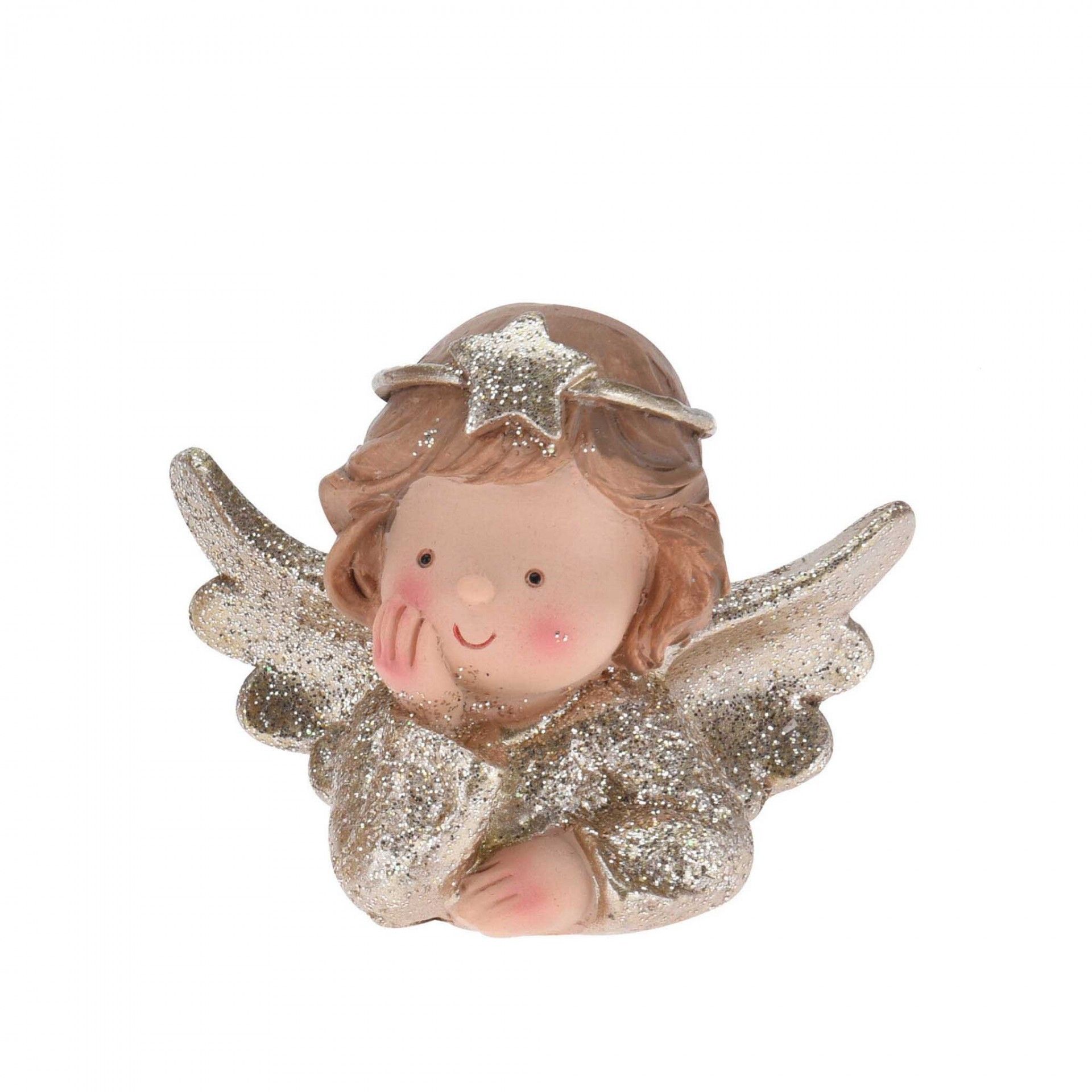 Anjo Decorativo Resina Dourado 8x6CM