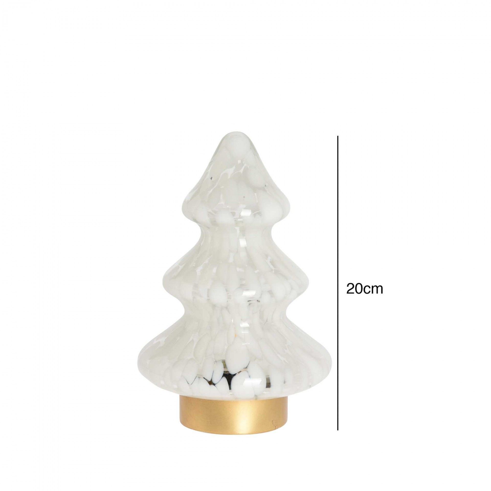 Lâmpada Mesa Com Luz Led Árvore Natal Vidro 20CM