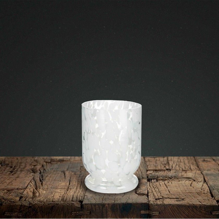 Porta Velas Vidro Branco Ø 11X15CM Porta Velas Vidro Branco Ø 11X15CM