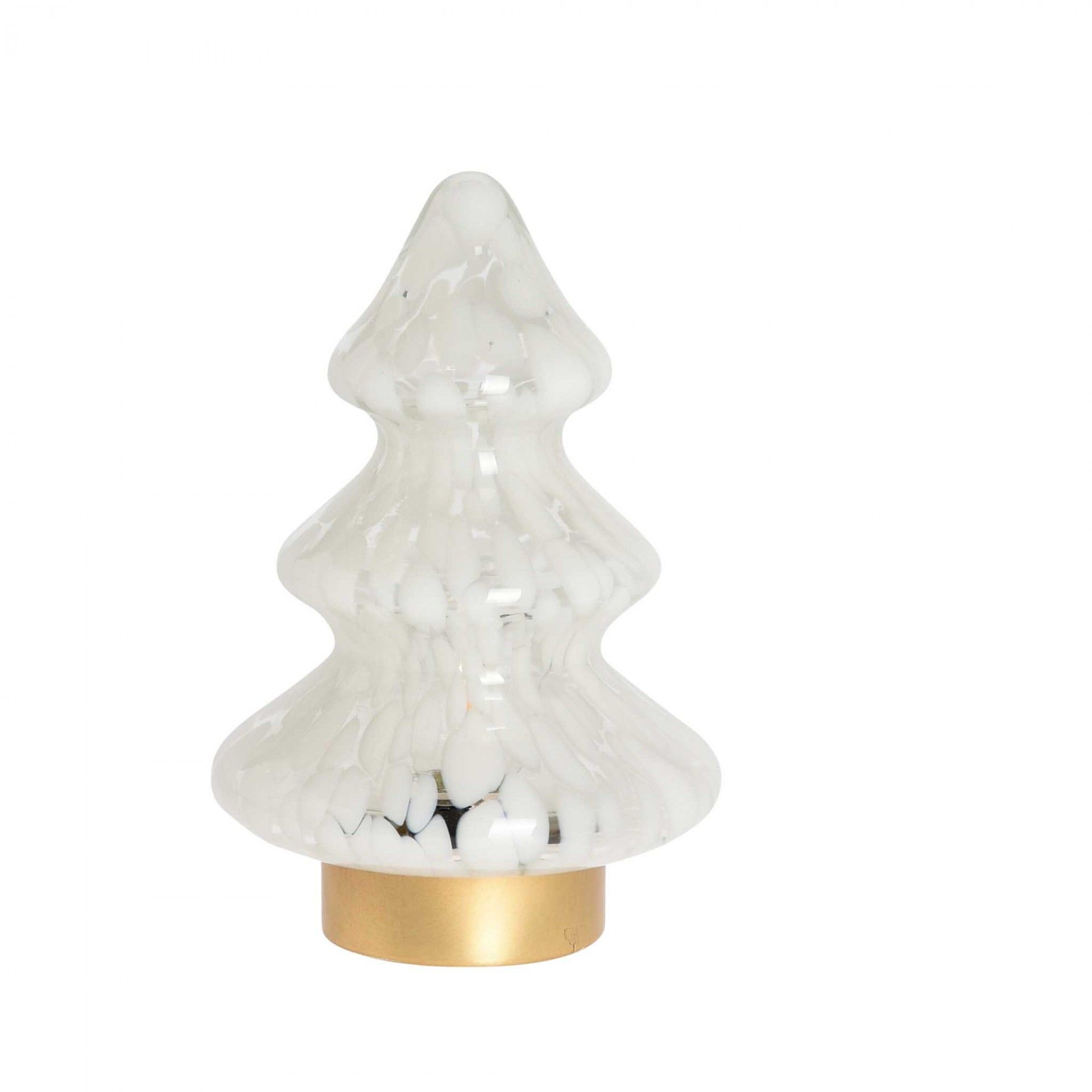Lâmpada Mesa Com Luz Led Árvore Natal Vidro 20CM