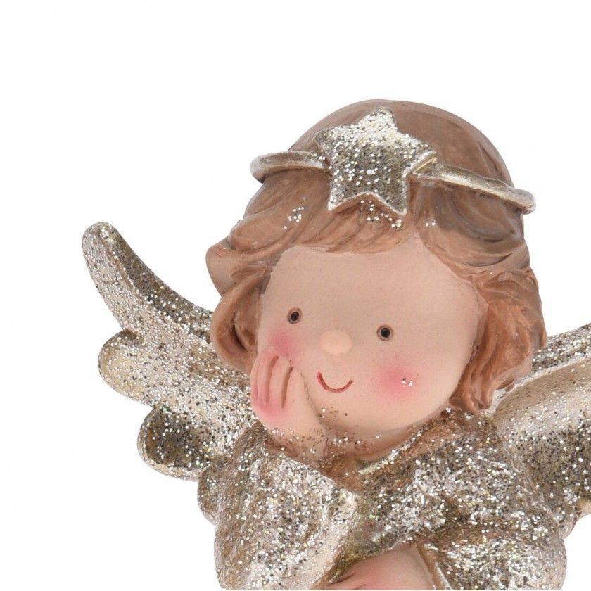 Anjo Decorativo Resina Dourado 8x6CM