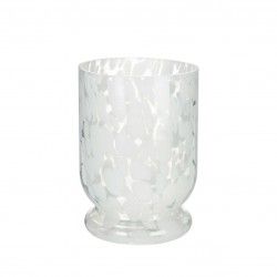 Porta Velas Vidro Branco  11X15CM