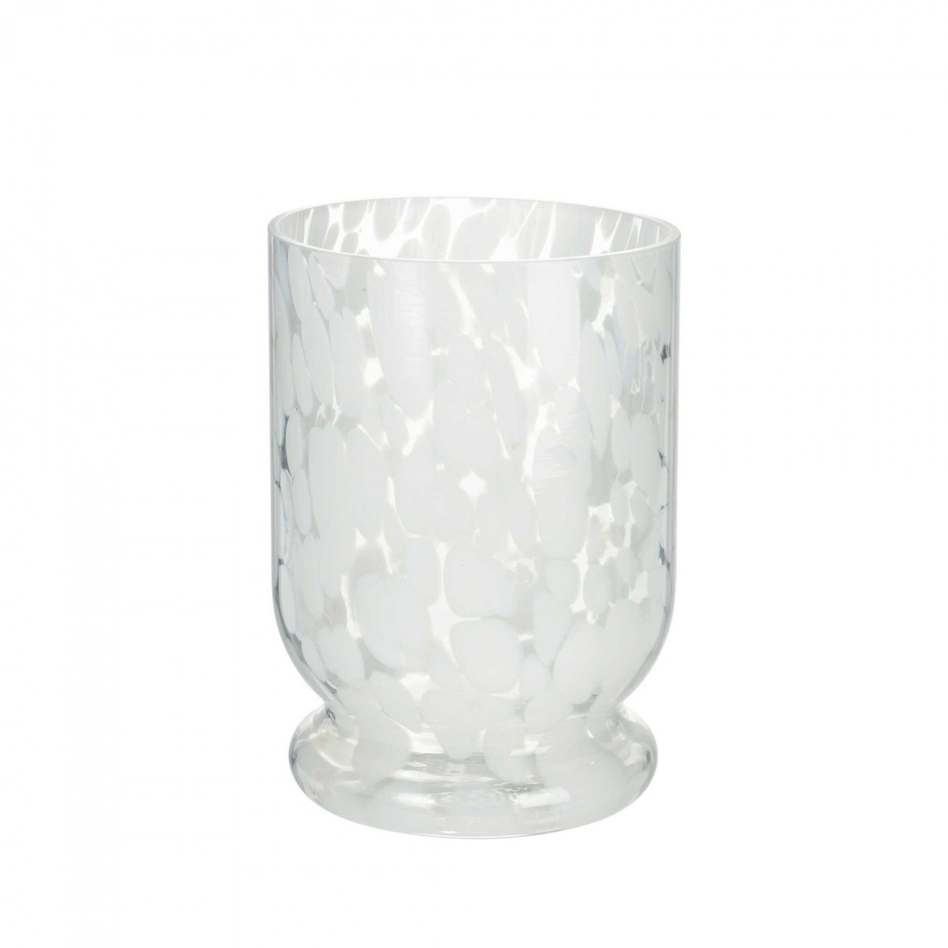 Porta Velas Vidro Branco Ø 11X15CM