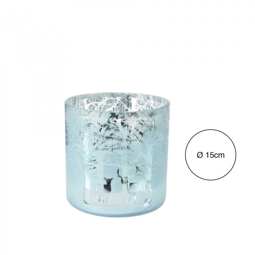 Porta Velas Vidro  15CM