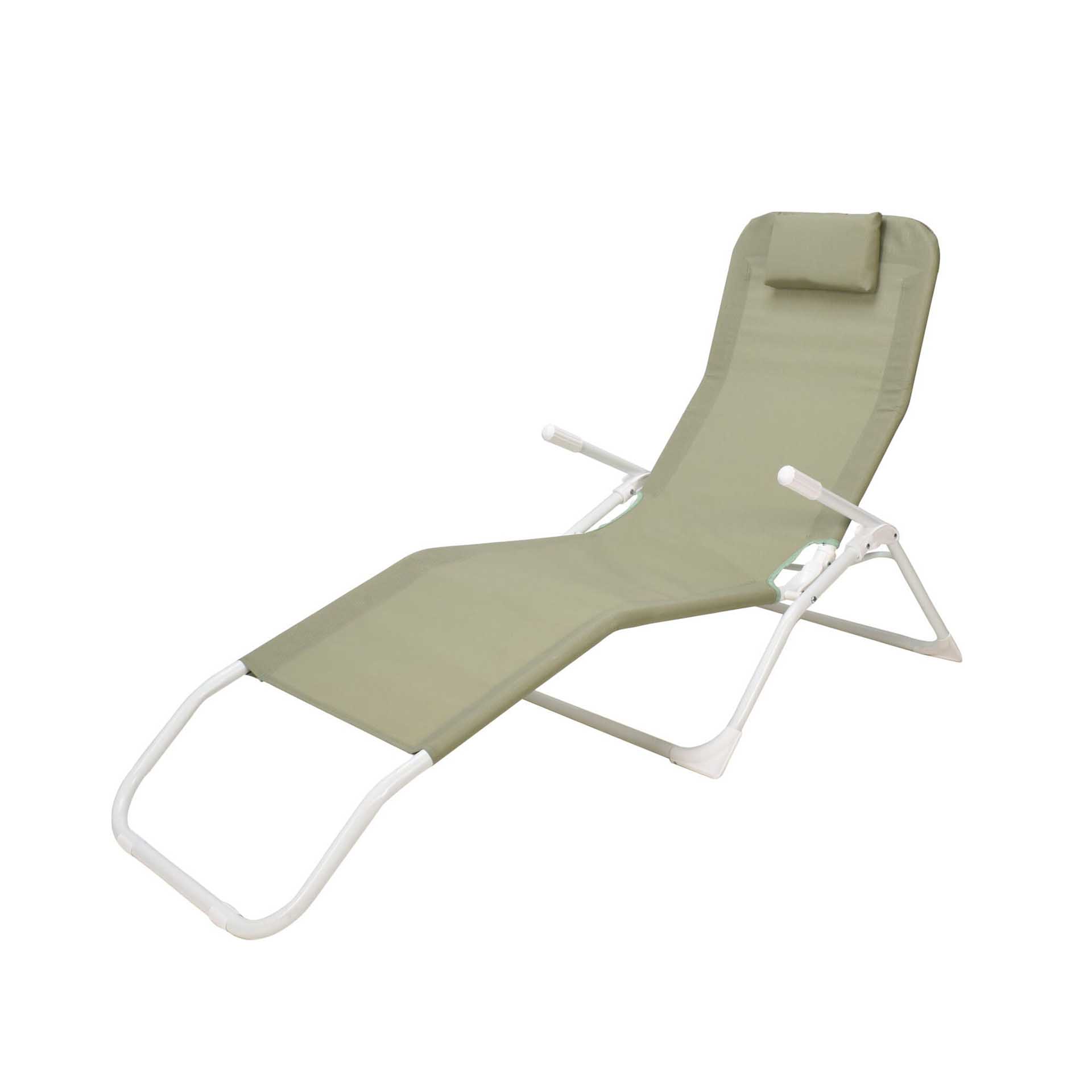 Espreguiçadeira com Almofada Verde 190CM