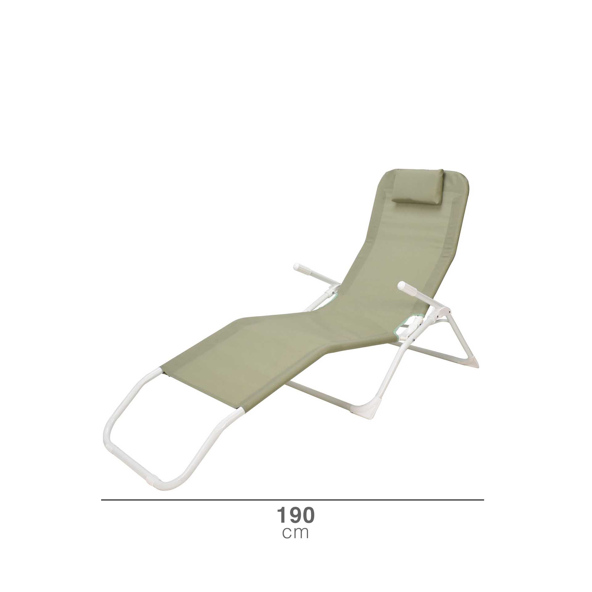 Espreguiçadeira com Almofada Verde 190CM