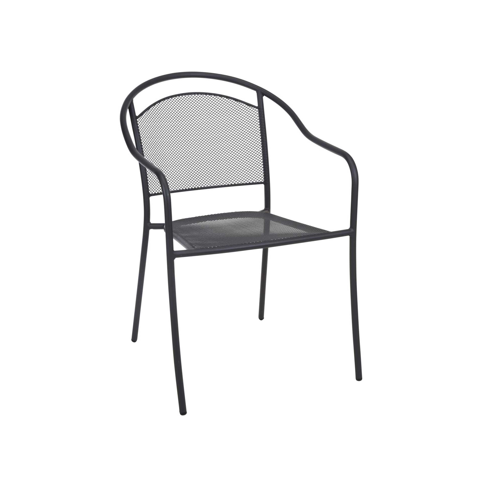 Cadeira Empilhável Aço Cinza 55X81CM