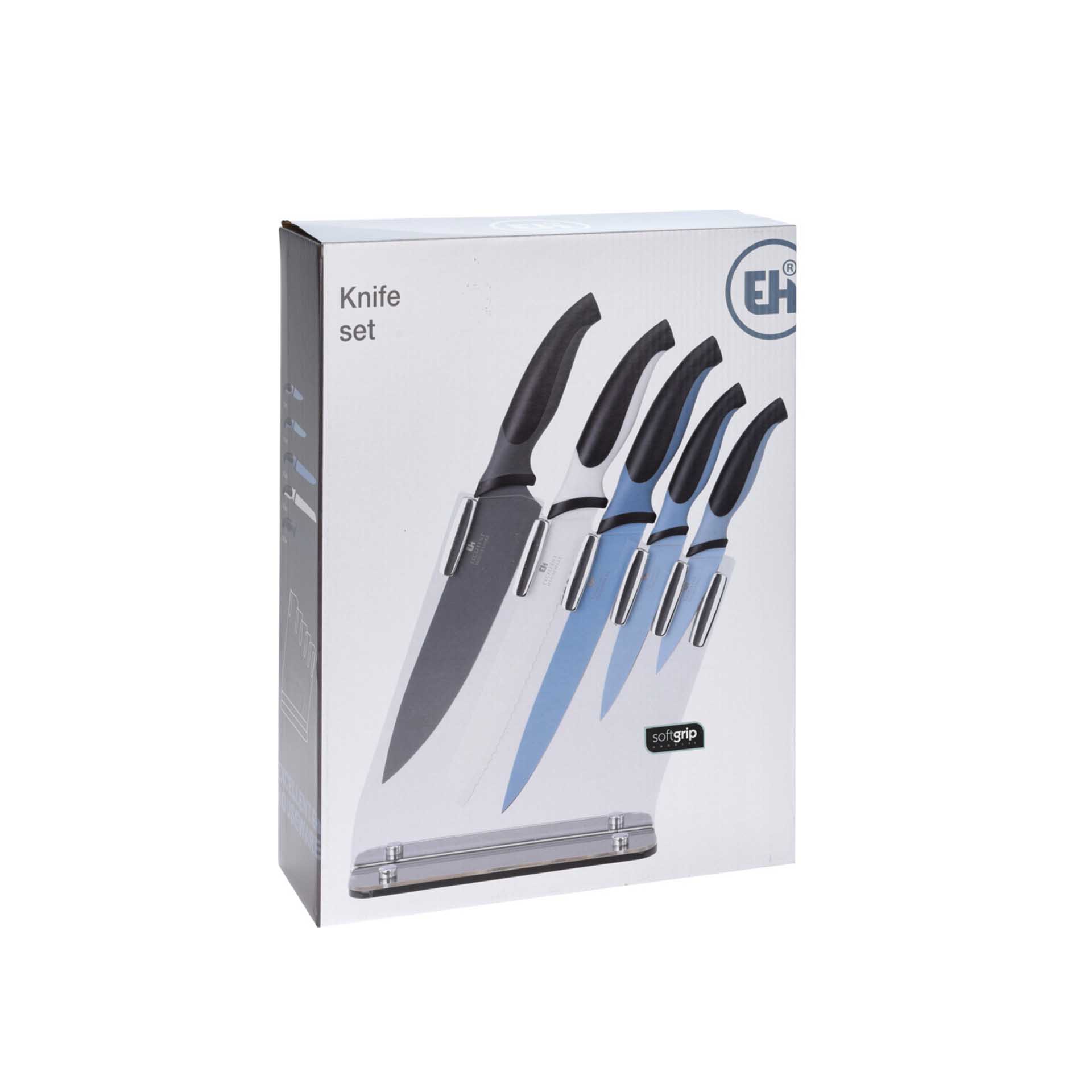 Conjunto 5 Facas Cozinha Com Suporte