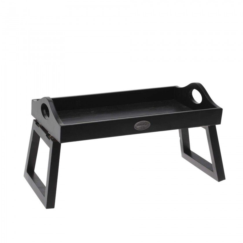 Tabuleiro De Servir Com Pernas Preto 18X30X20CM