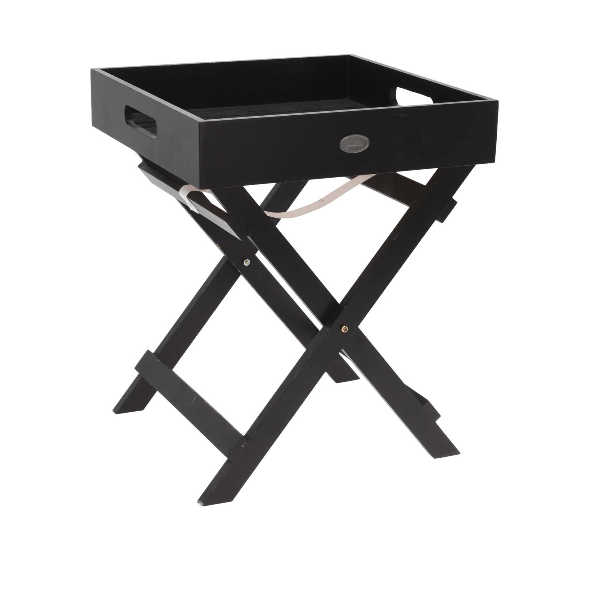 Tabuleiro De Servir Com Pernas Preto 36X30X30CM