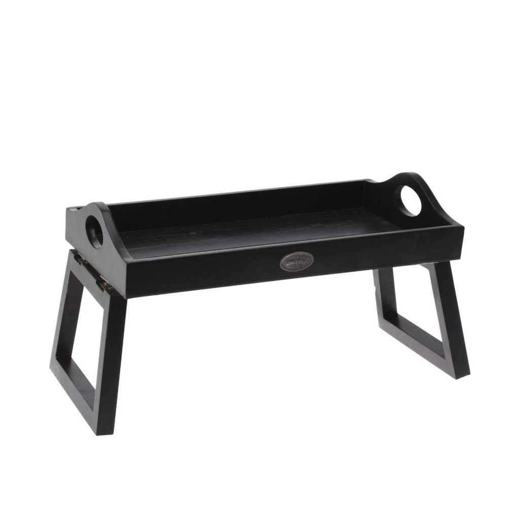 Tabuleiro De Servir Com Pernas Preto 18X30X20CM