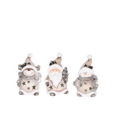 Figura Pai Natal Com Led 34CM