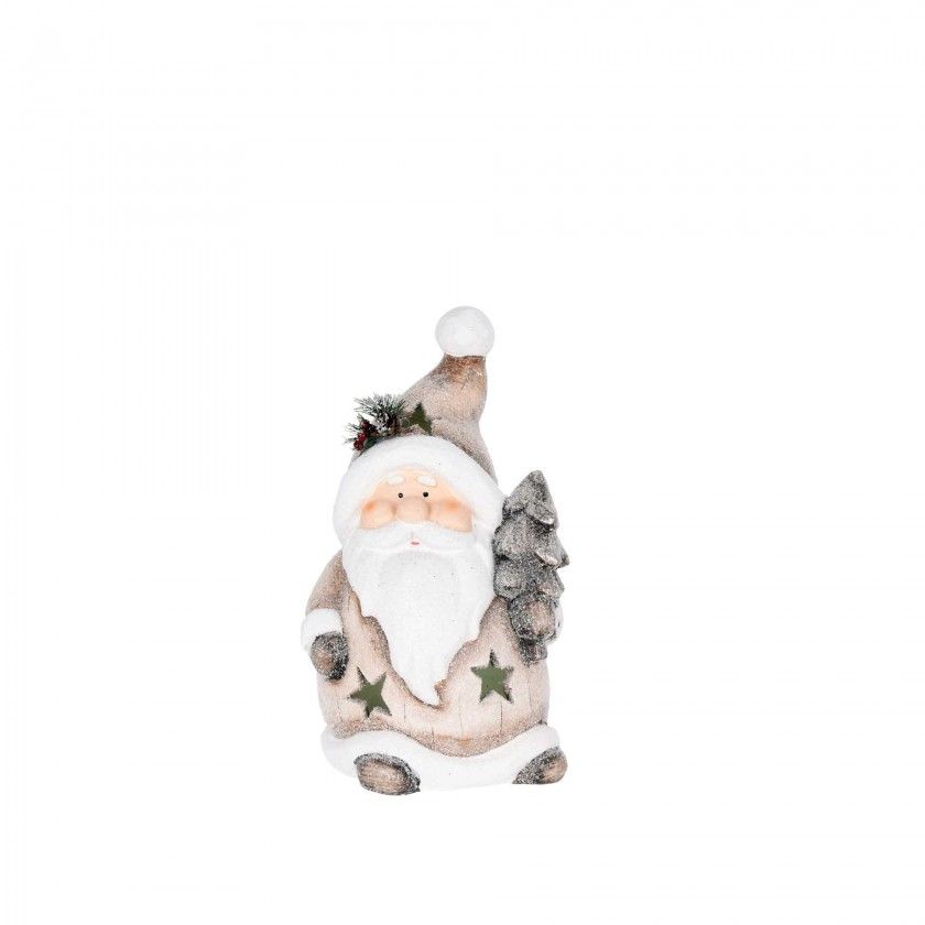 Figura Pai Natal Com Led 34CM Figura Pai Natal Com Led 34CM