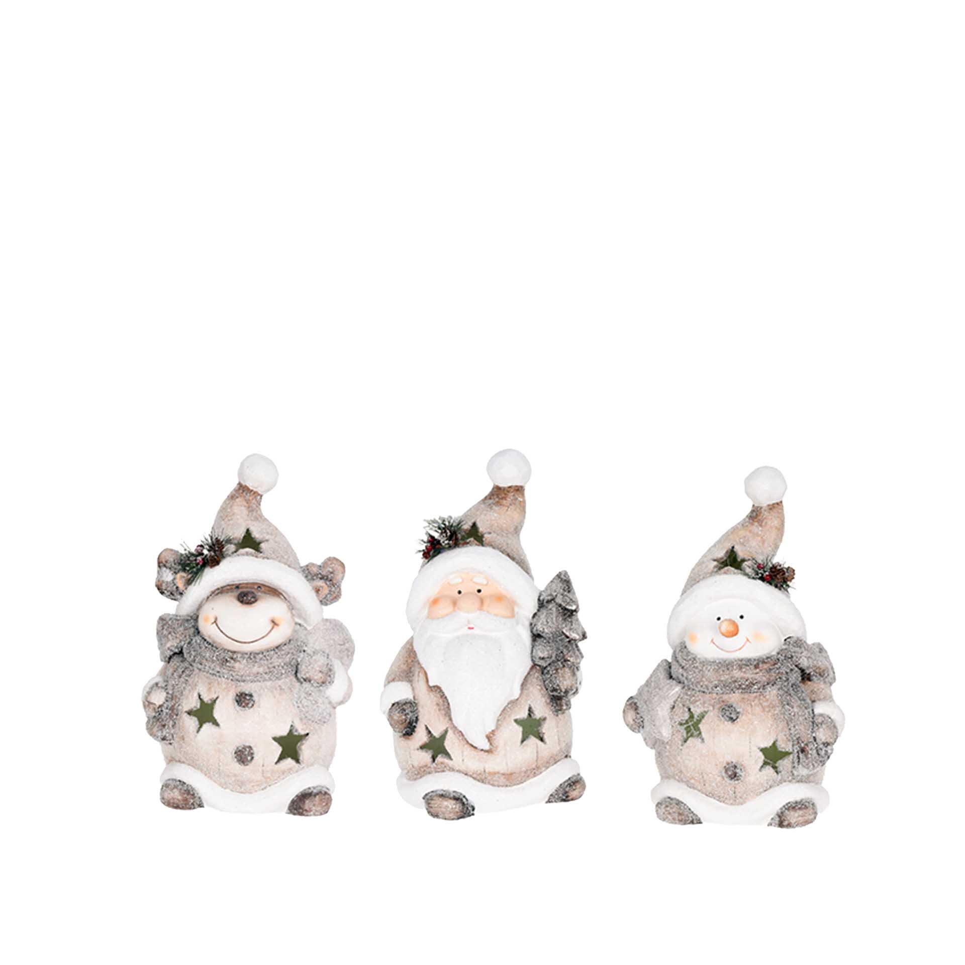 Figura Pai Natal Com Led 34CM