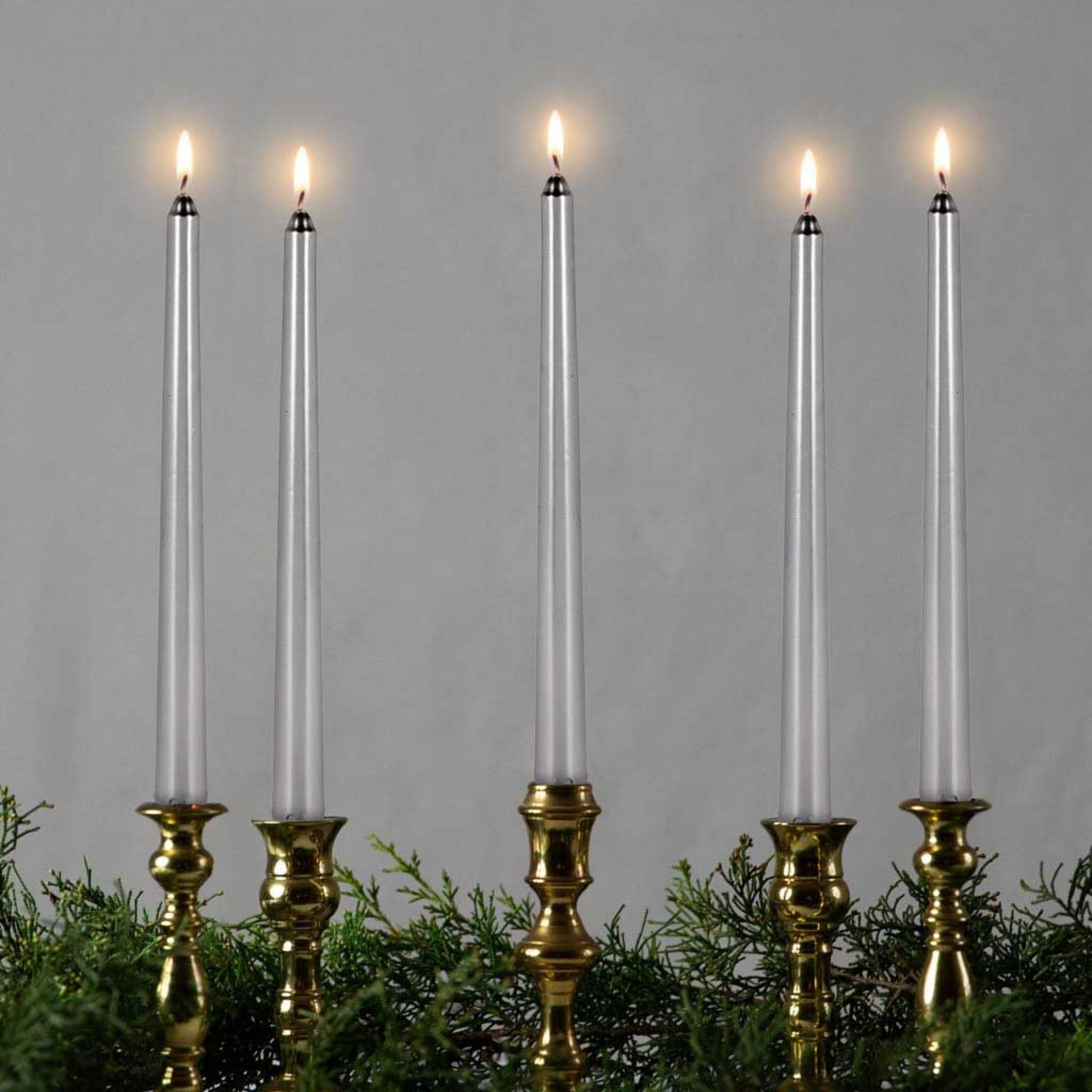 Vela Larga Prateada 25CM