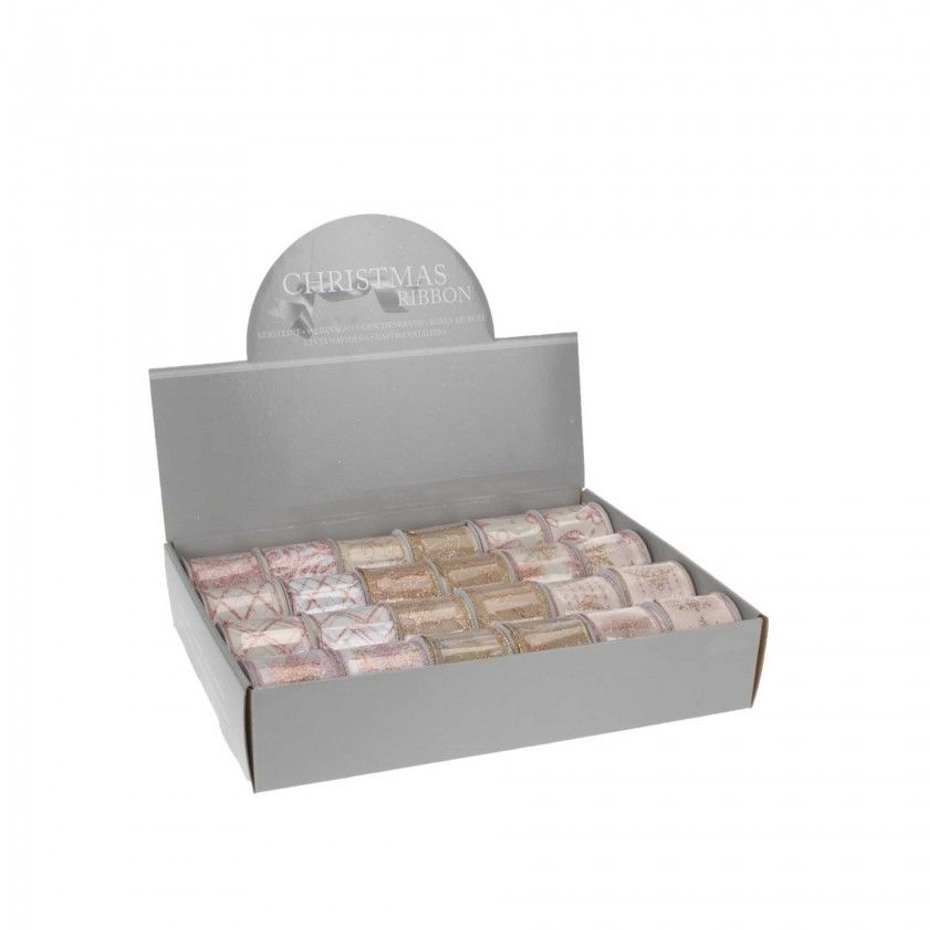 Rolo Fita Bege Dourada 270X4CM