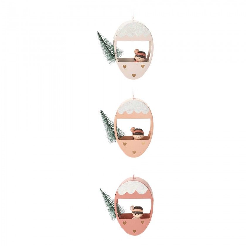 Pendente Ovo Metal Rosa 13CM