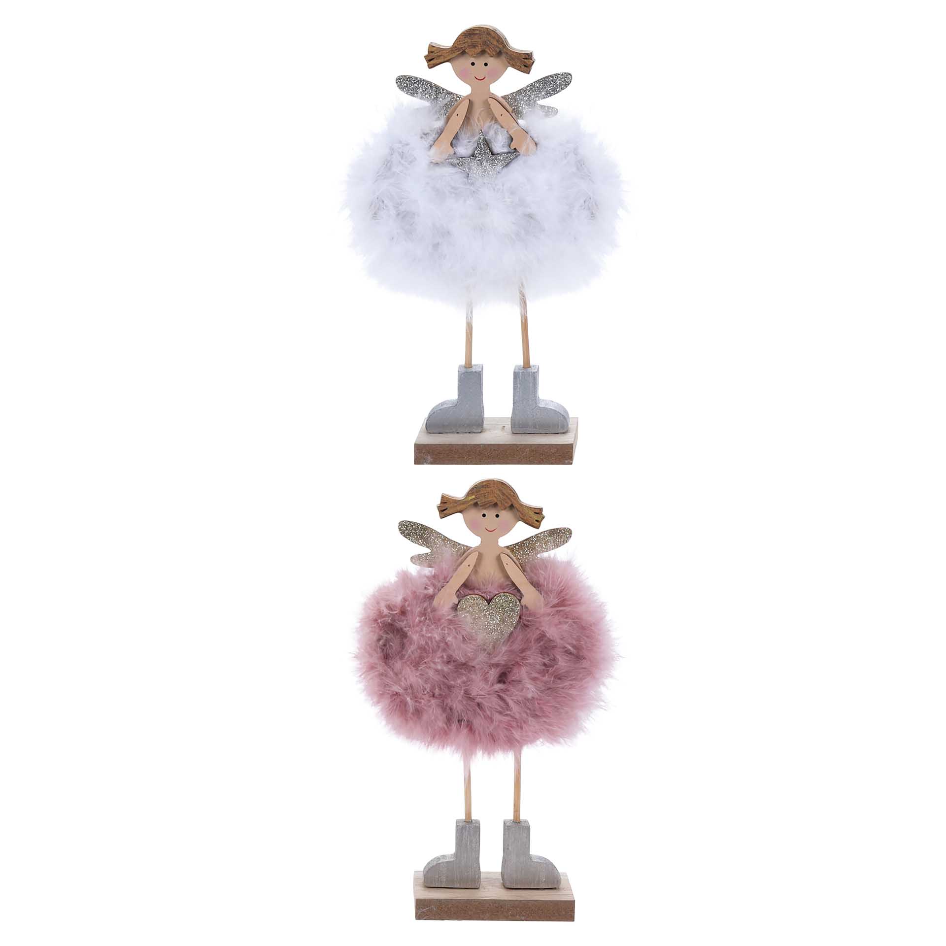 Anjo Madeira Com Vestido 24CM