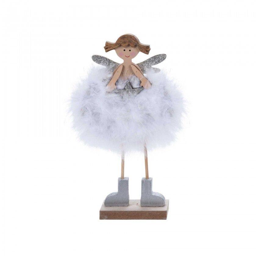 Anjo Madeira Com Vestido 24CM