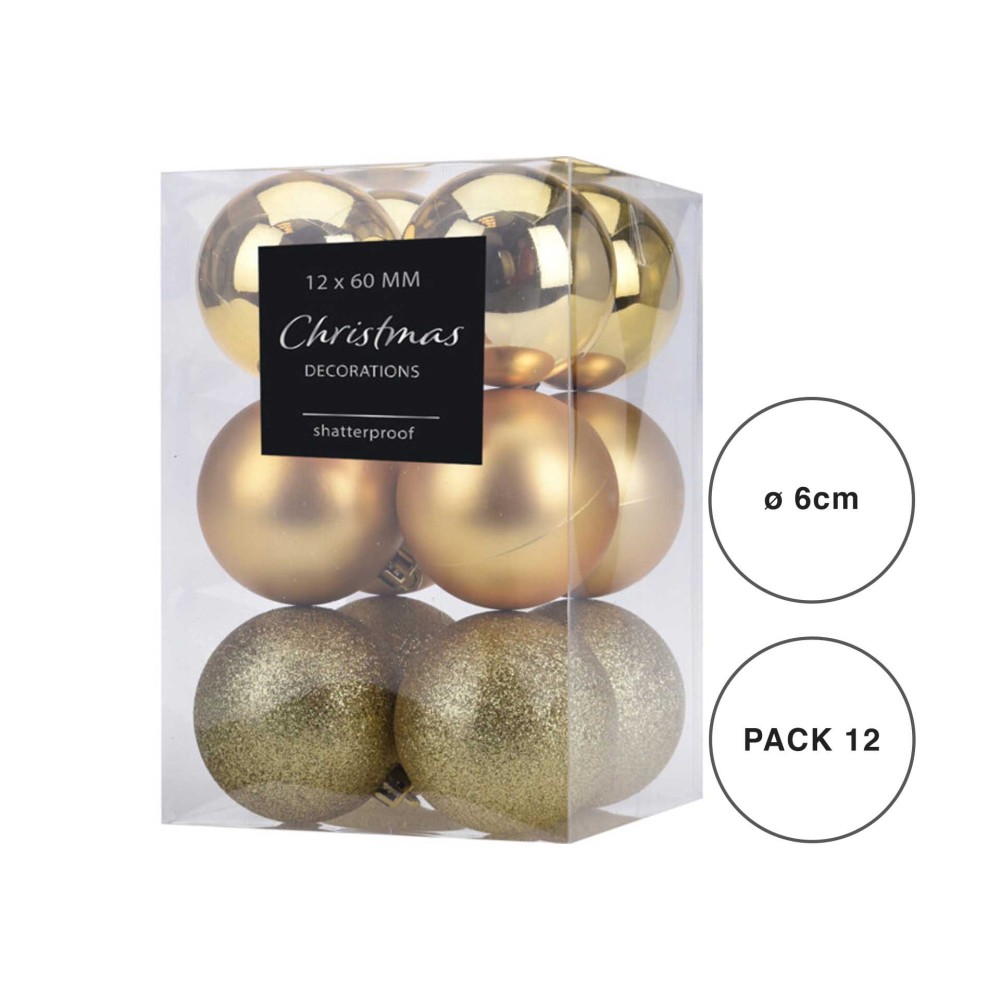 Bola Natal Dourado 6CM Pack 12