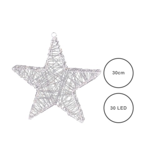 Estrela Acrilica Luz Quente 30Led 30CM - Image product