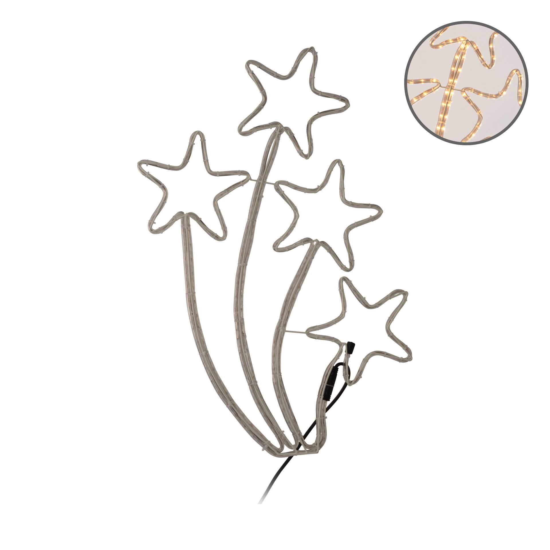 Estrelas Pé Com Tubo Led Branco Conjunto 4