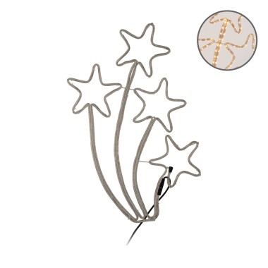 Estrelas Pé Com Tubo Led Branco Conjunto 4