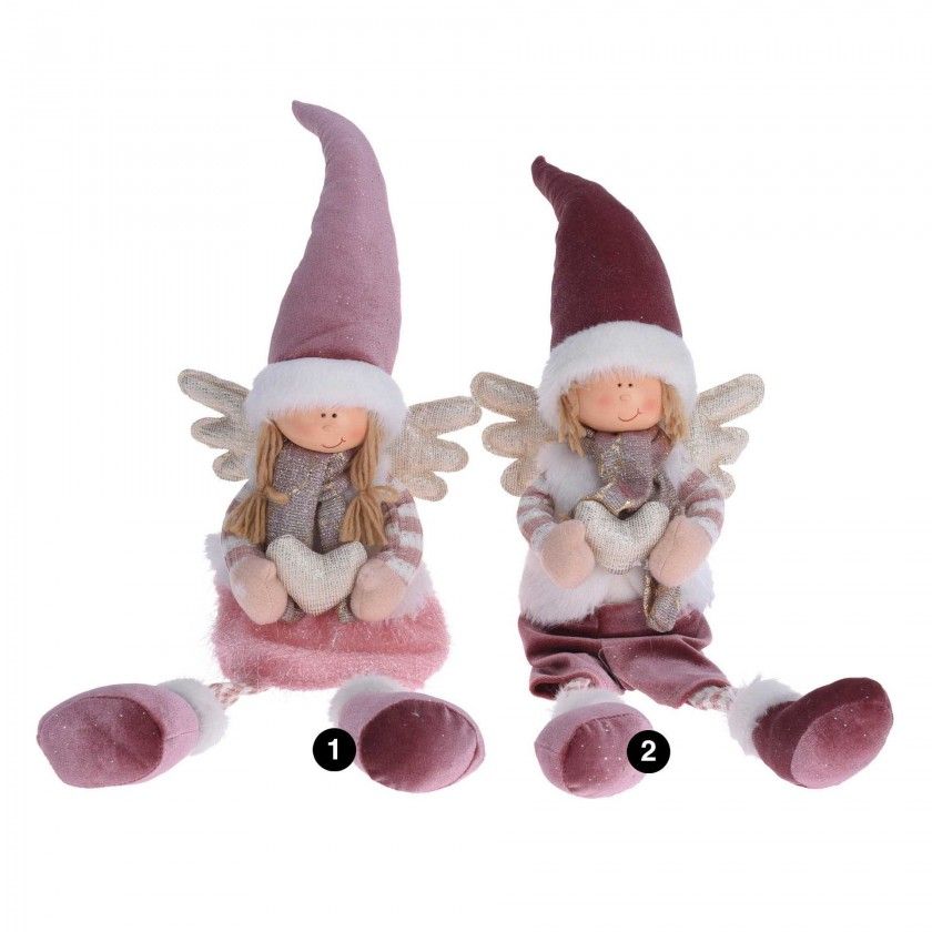 Anjo Cermica Com Vestido Rosa 60CM