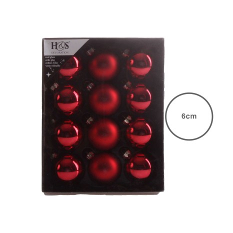 Bola Natal Vermelha 6CM Pack 12 - Image product