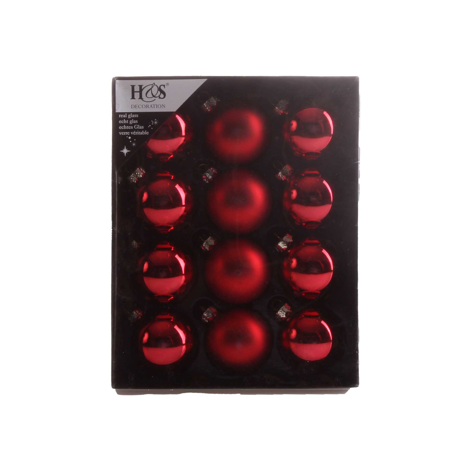Bola Natal Vermelha 6CM Pack 12