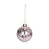 Bola Natal Brilhante Prateada e Rosa 8CM Bola Natal Brilhante Prateada e Rosa 8CM