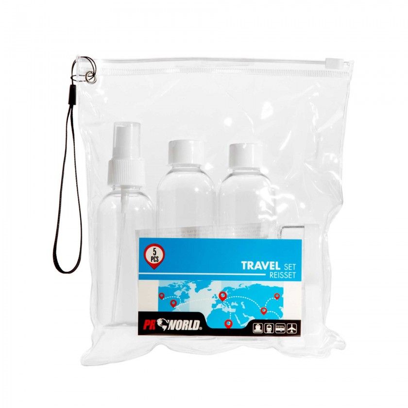 Kit Viagem Necessaire com 5 Recipientes 17.5X20CM Kit Viagem Necessaire com 5 Recipientes 17.5X20CM