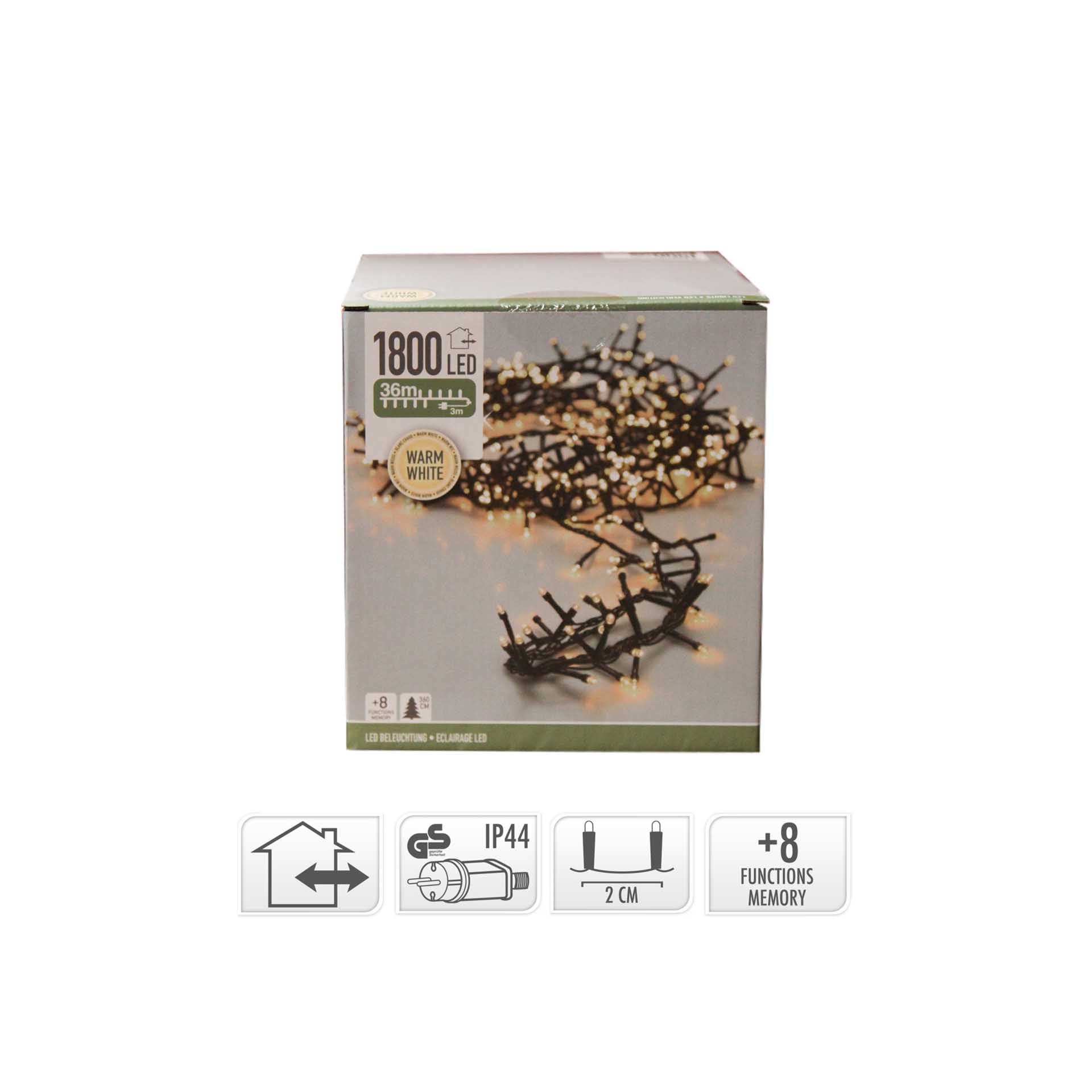 Grinalda 192 Leds Luz Quente 3M
