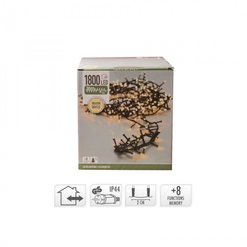 Grinalda 192 Leds Luz Quente 3M