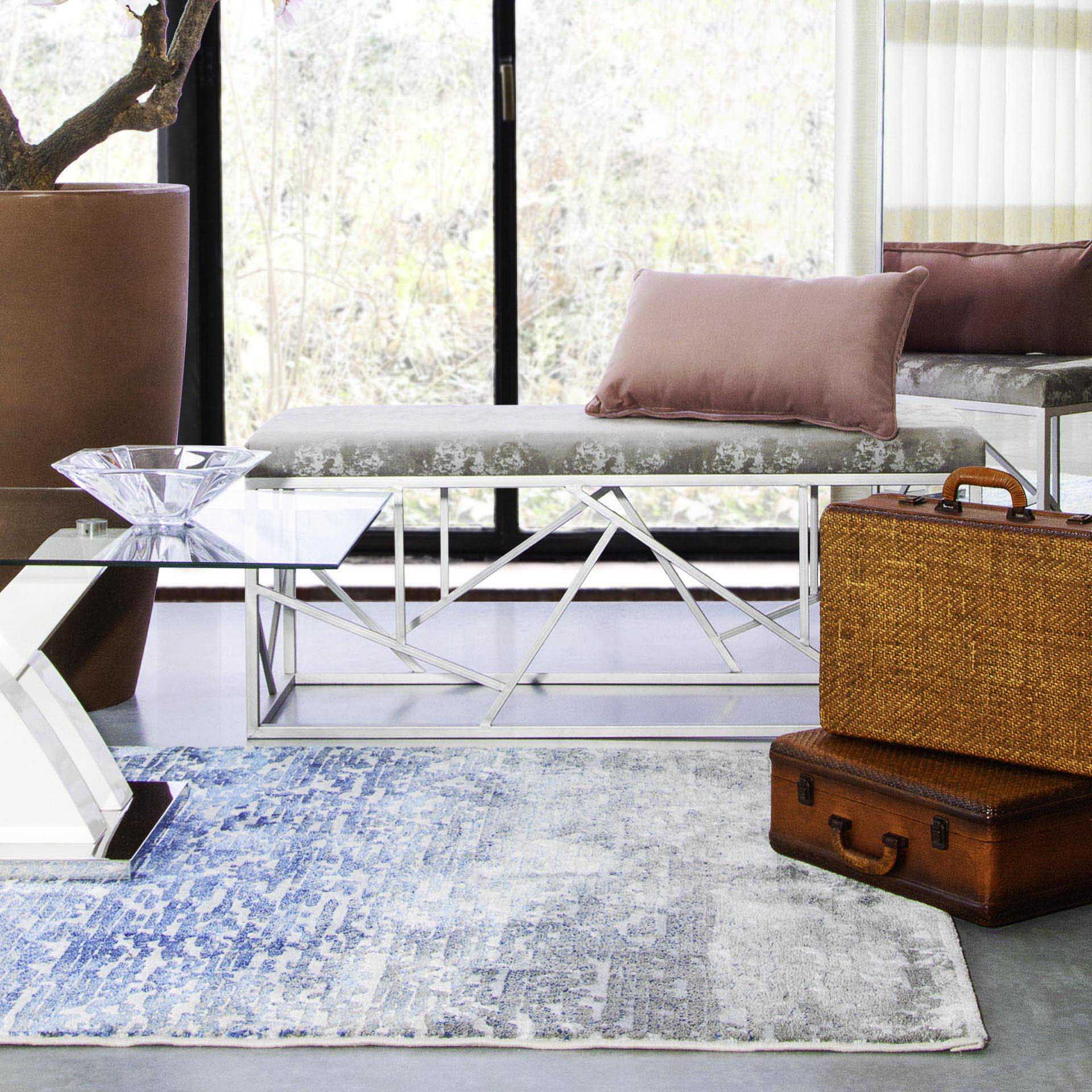 Sierra Tapete 135X200cm Azul/Cinza