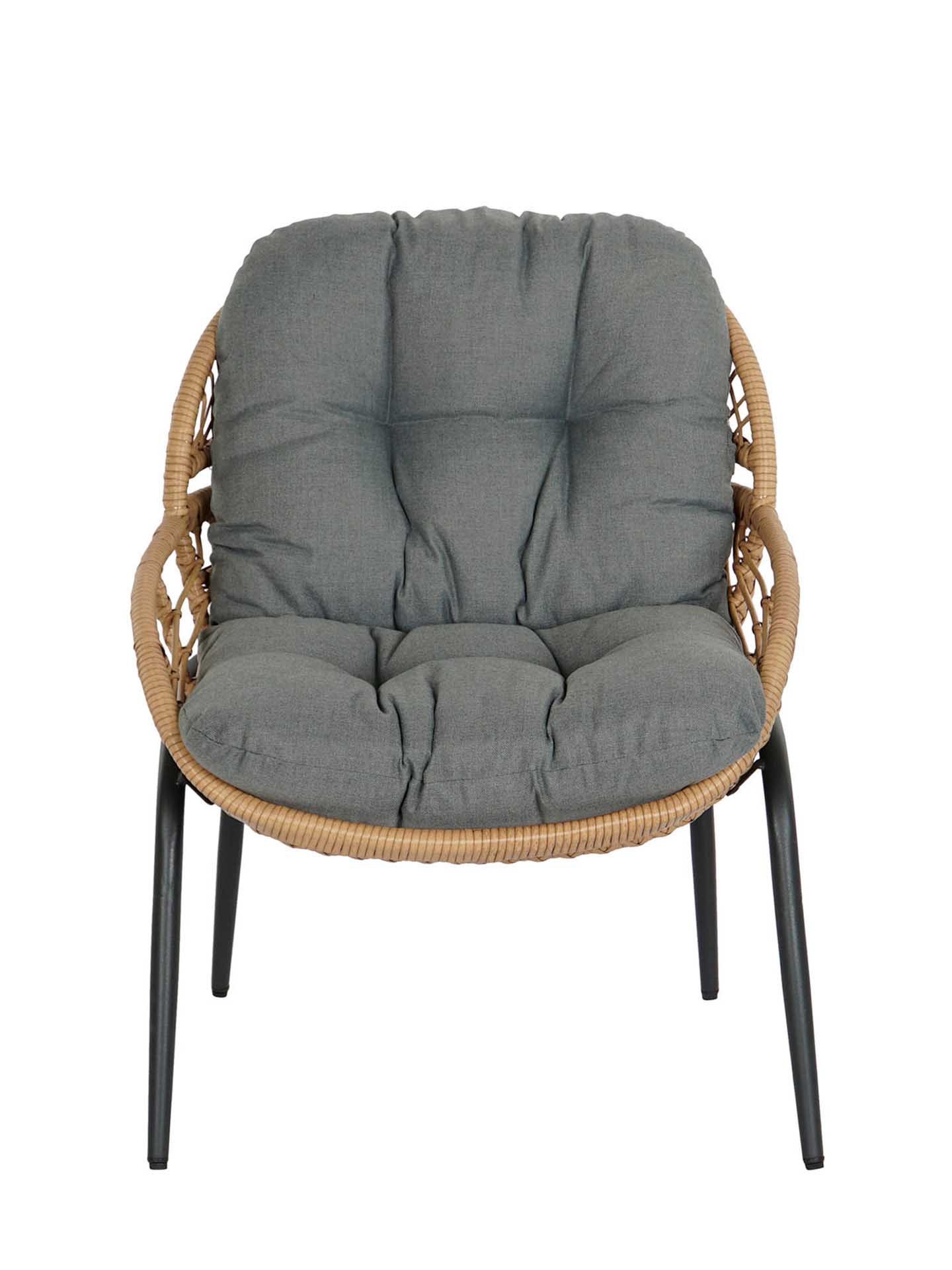 Conjunto 2 Cadeiras Rattan + Mesa Apoio 55X55X47cm