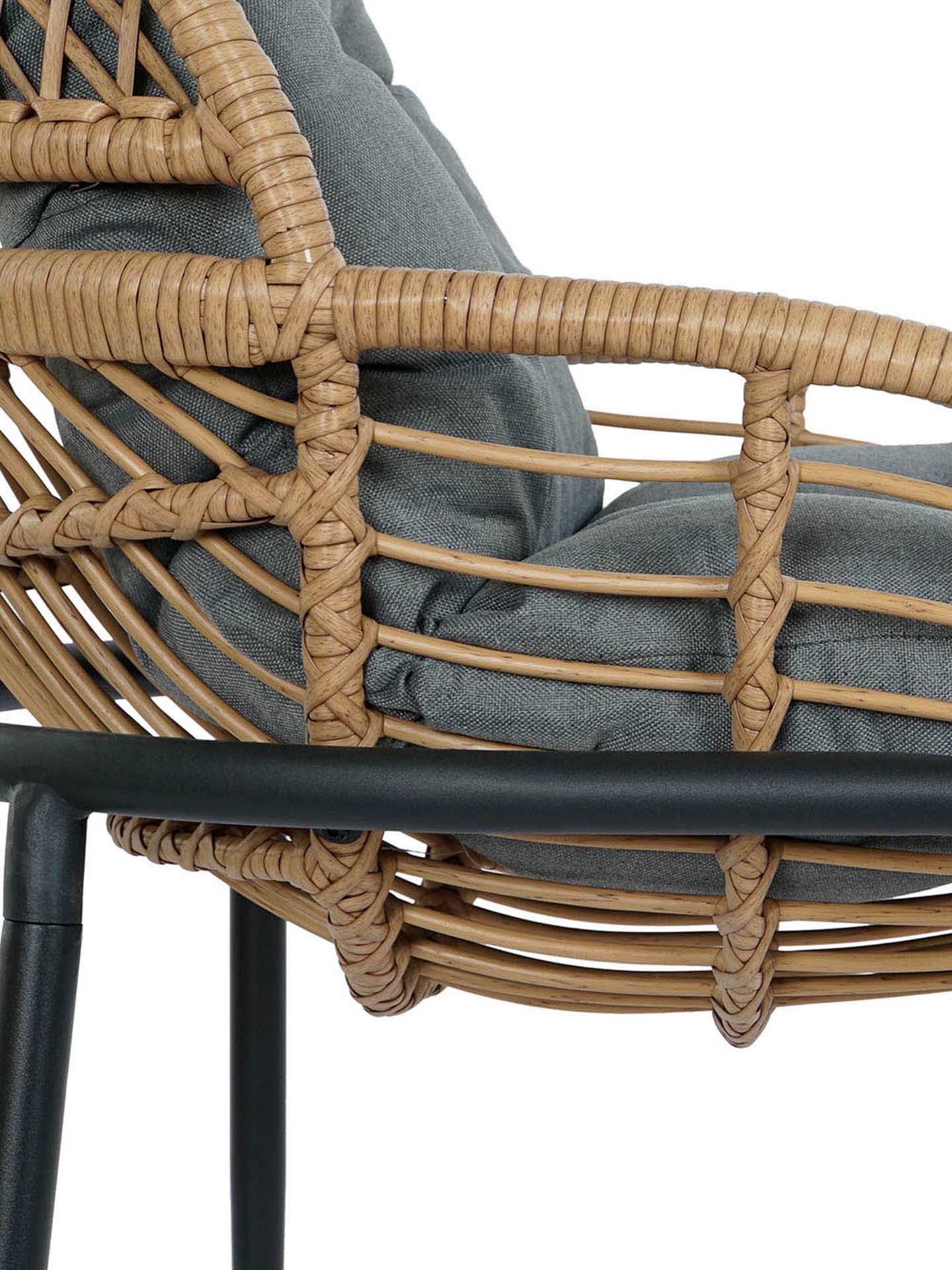 Conjunto 2 Cadeiras Rattan + Mesa Apoio 55X55X47cm